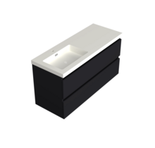Wastafelonderkast Lumiere Mat Zwart Links - 120x45x58cm