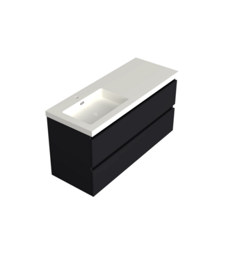 DutchLine Wastafelonderkast Lumiere Mat Zwart Links - 120x45x58cm