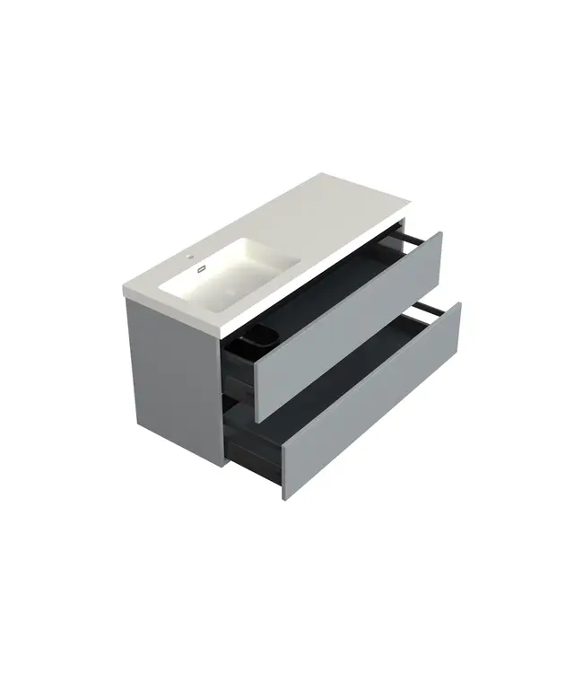 Wastafelonderkast Lumiere Mat Grijs Links - 120x45x58cm