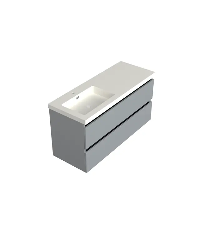 Wastafelonderkast Lumiere Mat Grijs Links - 120x45x58cm