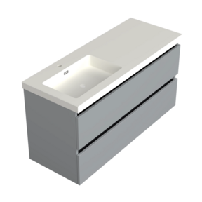 Wastafelonderkast Lumiere Mat Grijs Links - 120x45x58cm