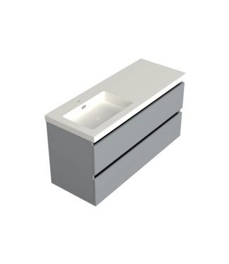 DutchLine Wastafelonderkast Lumiere Mat Grijs Links - 120x45x58cm