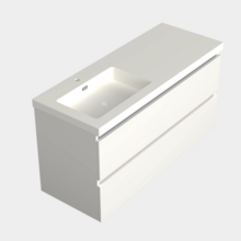 Wastafelonderkast Lepor Mat Wit Links - 120x45x58cm