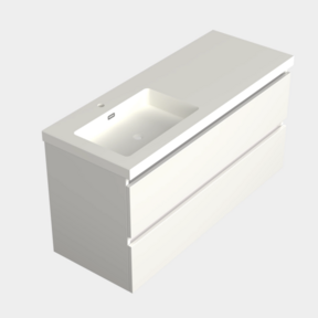 Wastafelonderkast Lepor Mat Wit Links - 120x45x58cm