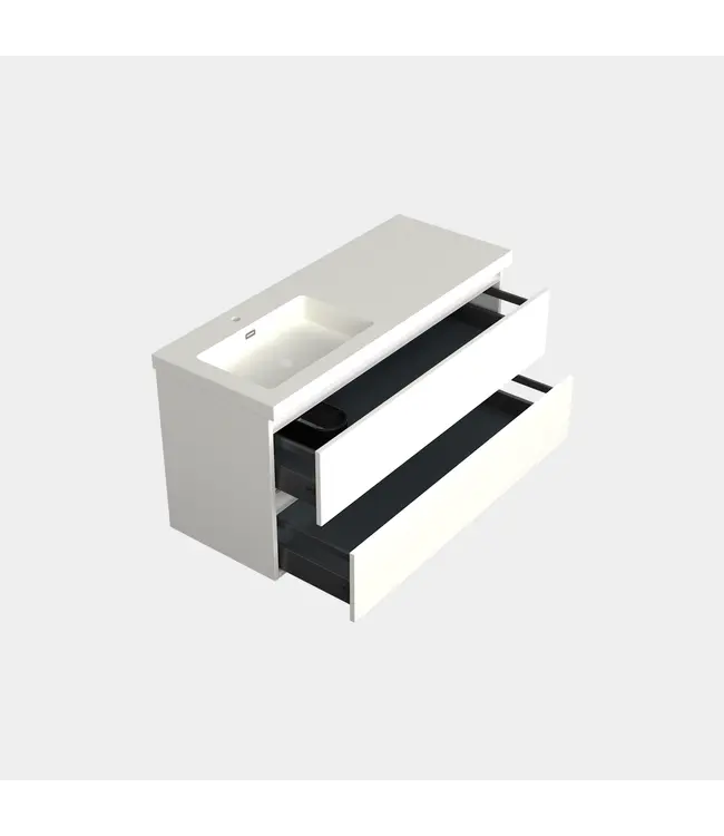 Wastafelonderkast Lepor Glans Wit Links - 120x45x58cm