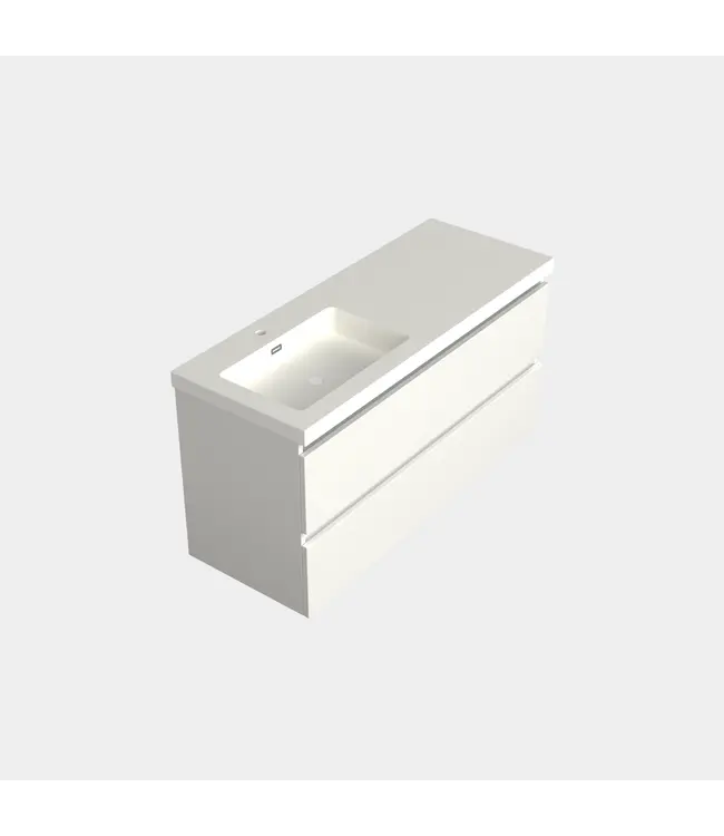 Wastafelonderkast Lepor Glans Wit Links - 120x45x58cm