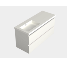 Wastafelonderkast Lepor Glans Wit Links - 120x45x58cm