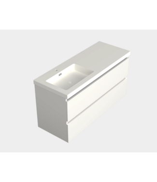 DutchLine Wastafelonderkast Lepor Glans Wit Links - 120x45x58cm