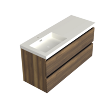 Wastafelonderkast Hamilton Walnoot Links - 120x45x58cm