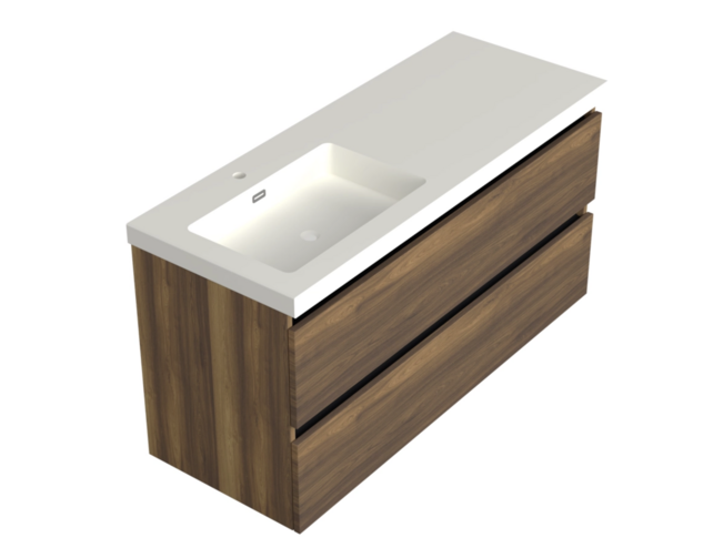 Wastafelonderkast Hamilton Walnoot Links - 120x45x58cm