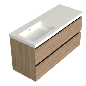 Wastafelonderkast Uludag Rustiek Eiken Links - 120x45x58cm