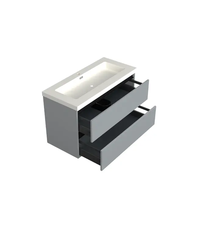Wastafelonderkast Lumiere Mat Grijs - 100x45x58cm