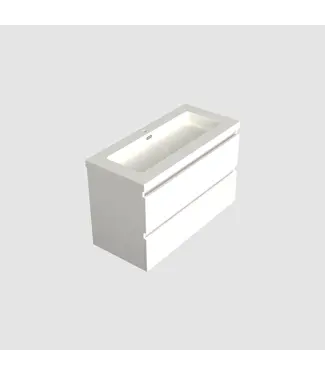 DutchLine Wastafelonderkast Lepor Mat Wit - 100x45x58cm