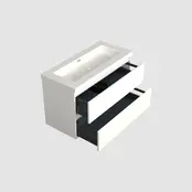 Wastafelonderkast Lepor Glans Wit - 100x45x58cm