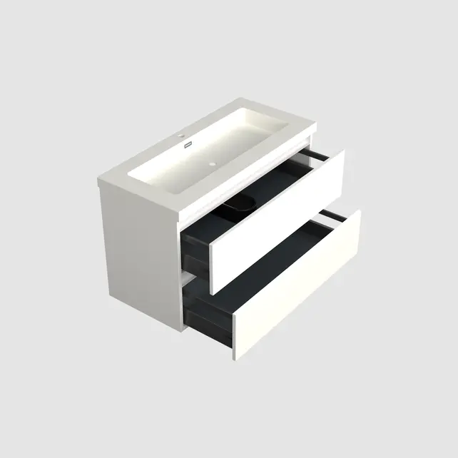 Wastafelonderkast Lepor Glans Wit - 100x45x58cm