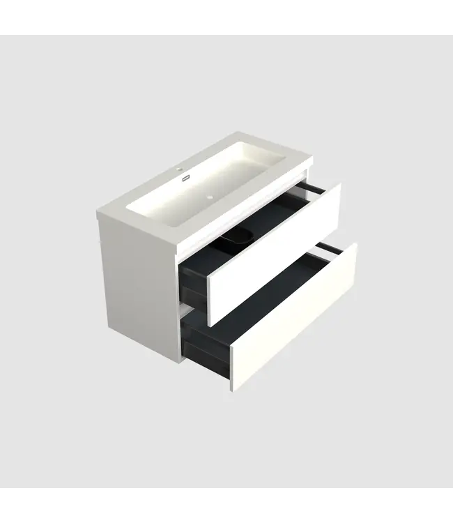 Wastafelonderkast Lepor Glans Wit - 100x45x58cm