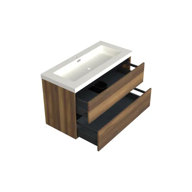 Wastafelonderkast Hamilton Walnoot - 100x45x58cm