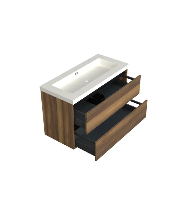 Wastafelonderkast Hamilton Walnoot - 100x45x58cm