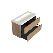 Wastafelonderkast Uludag Rustiek Eiken - 100x45x58cm