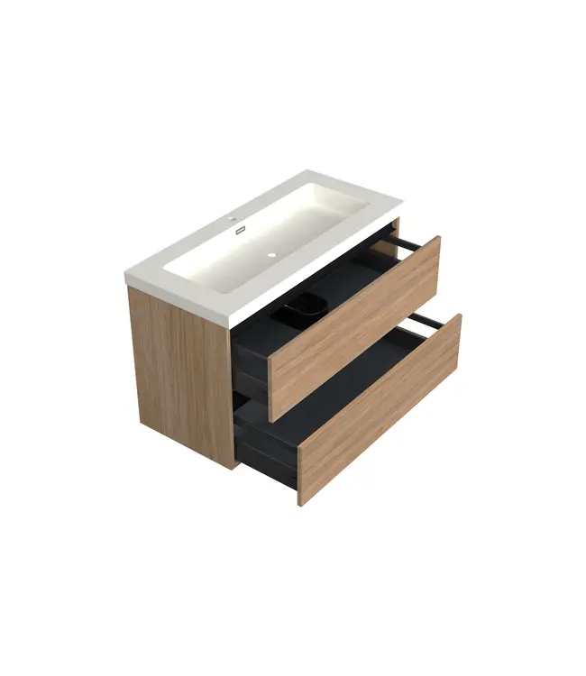 Wastafelonderkast Uludag Rustiek Eiken - 100x45x58cm