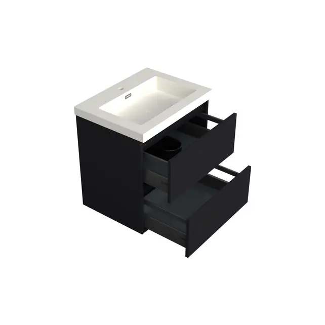 Wastafelonderkast Lumiere Mat Zwart - 60x45x58cm