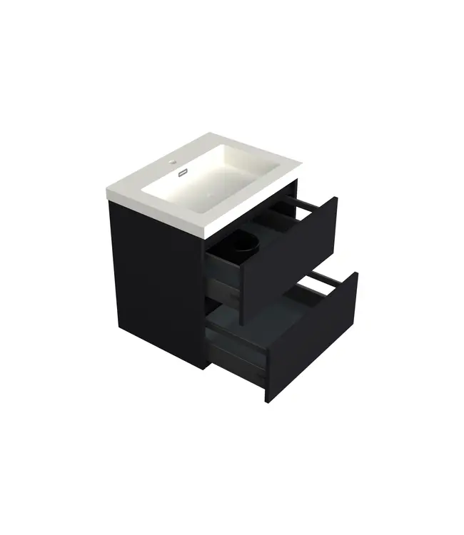 Wastafelonderkast Lumiere Mat Zwart - 60x45x58cm