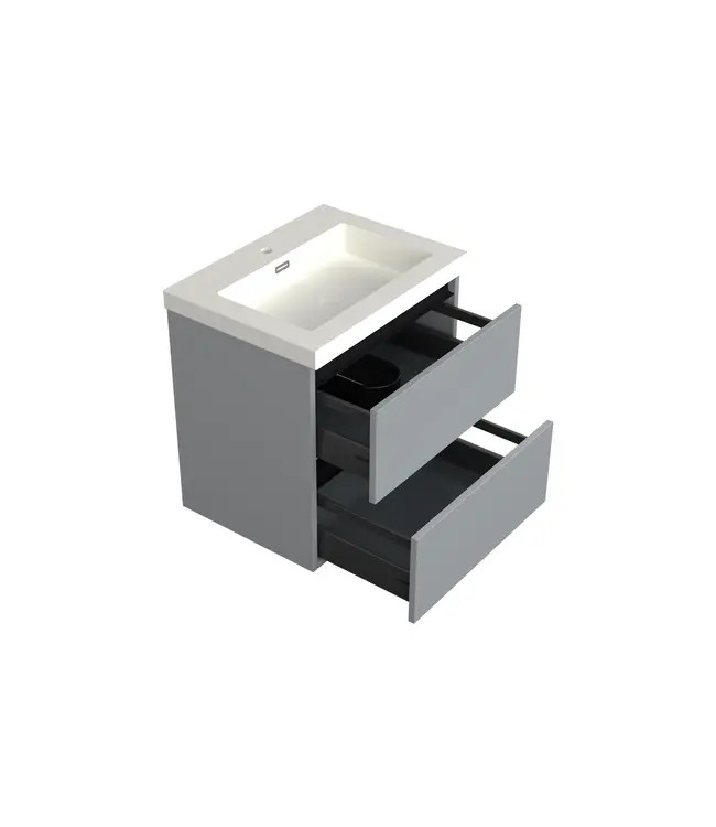 Wastafelonderkast Lumiere Mat Grijs - 60x45x58cm