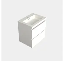 Wastafelonderkast Lepor Mat Wit - 60x45x58cm