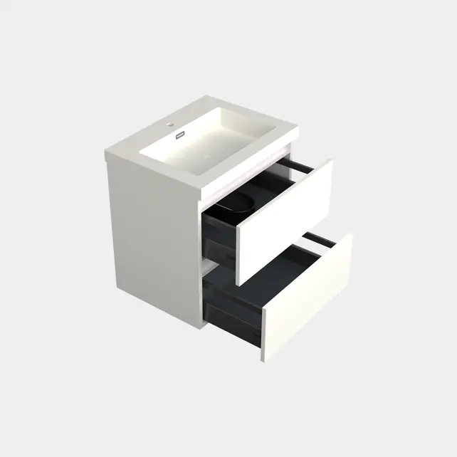 Wastafelonderkast Lepor Glans Wit - 60x45x58cm