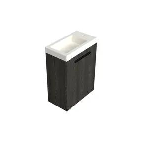 Toiletmeubel Lumiere Zwart Eiken 36x50cm