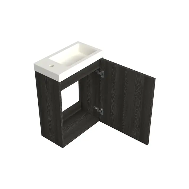 Toiletmeubel Lumiere Zwart Eiken 36x50cm