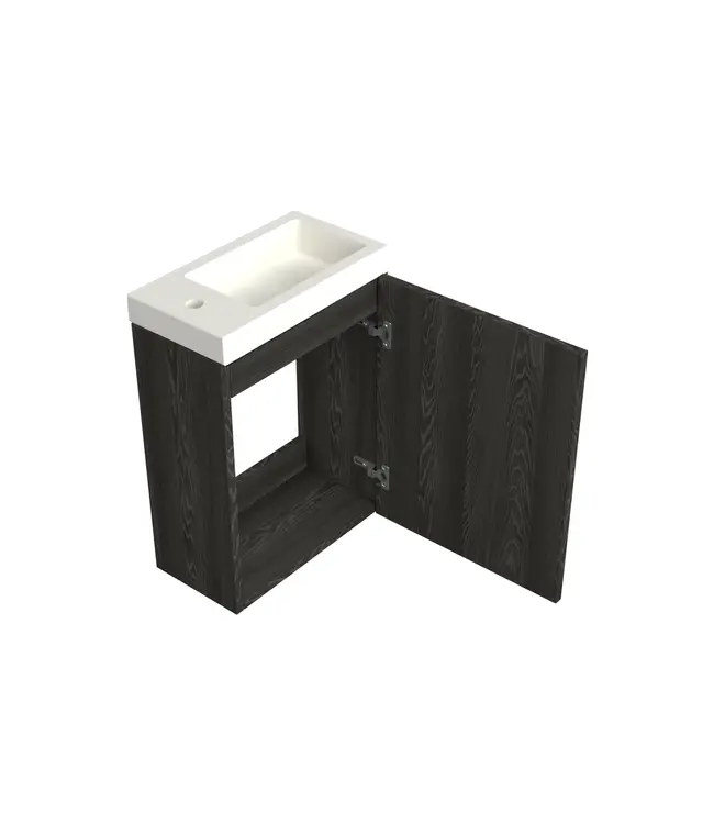 Toiletmeubel Lumiere Zwart Eiken 36x50cm