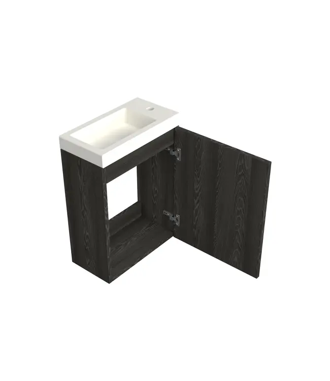 Toiletmeubel Lumiere Zwart Eiken 36x50cm