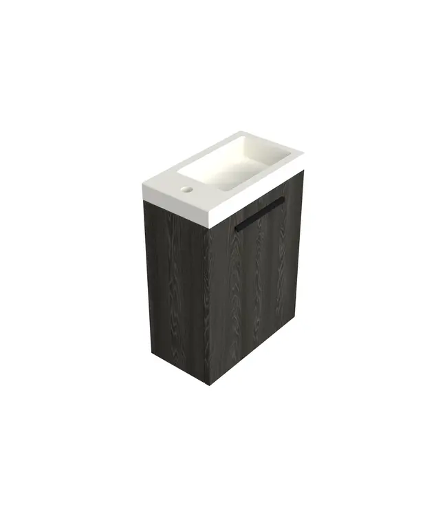 Toiletmeubel Lumiere Zwart Eiken 36x50cm