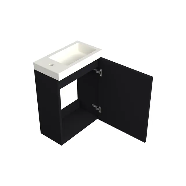 Toiletmeubel Lumiere Mat Zwart 36x50cm