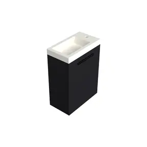 Toiletmeubel Lumiere Mat Zwart 36x50cm