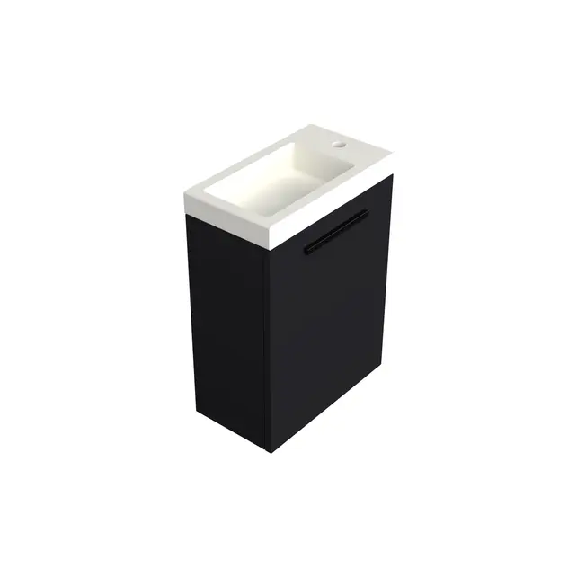 Toiletmeubel Lumiere Mat Zwart 36x50cm