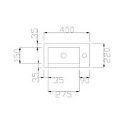Fontein Mat Wit DutchLine Atlanta 40x22cm met kraangat L/R