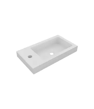 DutchLine Fontein Mat Wit DutchLine Atlanta 40x22cm met kraangat L/R