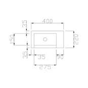 Fontein Glans Wit DutchLine Atlanta 40x22cm zonder kraangat L/R