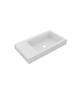 DutchLine Fontein Glans Wit DutchLine Atlanta 40x22cm zonder kraangat L/R