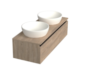 Badkamermeubel met Topblad Uludag Rustiek Eiken 120cm MDF 1 sofclose lade