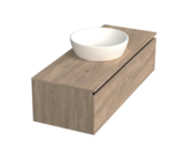 Badkamermeubel met Topblad Uludag Rustiek Eiken 120cm MDF 1 sofclose lade