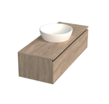 Badkamermeubel met Topblad Uludag Rustiek Eiken 120cm MDF 1 sofclose lade