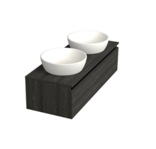 Badkamermeubel met Topblad Lumiere Zwart Eiken 120cm MDF 1 sofclose lade