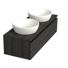 Badkamermeubel met Topblad Lumiere Zwart Eiken 120cm MDF 1 sofclose lade