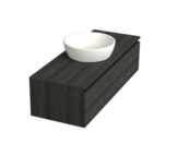 Badkamermeubel met Topblad Lumiere Zwart Eiken 120cm MDF 1 sofclose lade