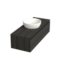 Badkamermeubel met Topblad Lumiere Zwart Eiken 120cm MDF 1 sofclose lade