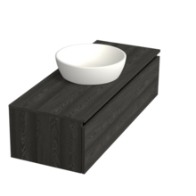 Badkamermeubel met Topblad Lumiere Zwart Eiken 120cm MDF 1 sofclose lade