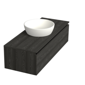 Badkamermeubel met Topblad Lumiere Zwart Eiken 120cm MDF 1 sofclose lade